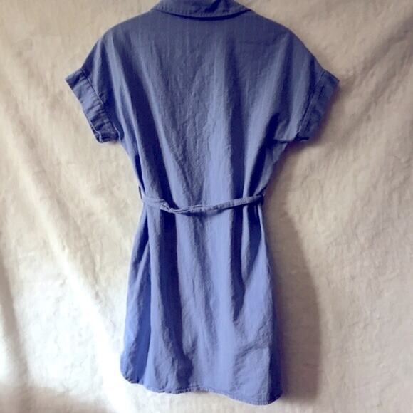 MNG Blue with White Striped Button Dress - Picture 10 of 14